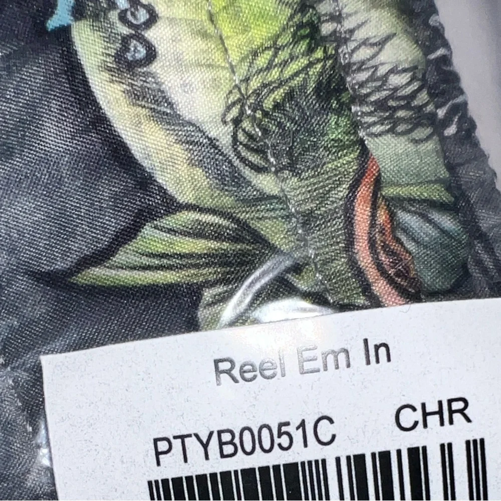 NWT Psycho Tuna Medium Reel Em In Fish Charcoal Print Board Shorts Swim Trunks‎